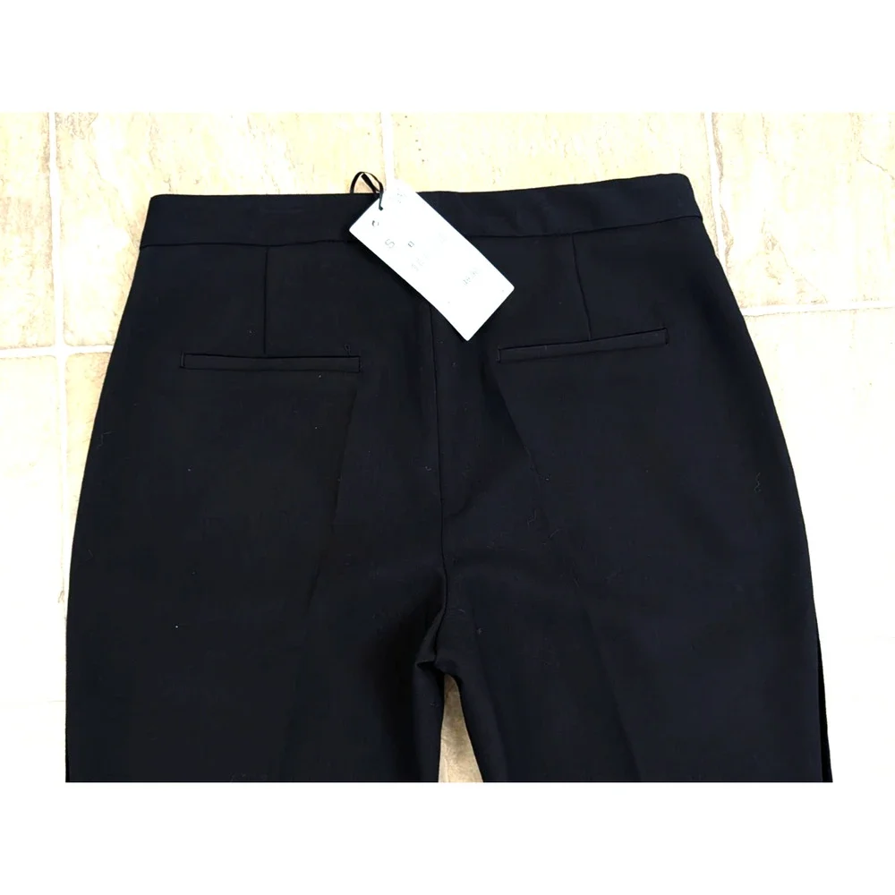 New Zara S Pants velvet tuxedo stripe on sides of legs ankle tux 3820